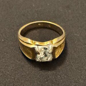 18K HGE Gold Plated With Cubic Zirconia Vintage Men’s Ring
